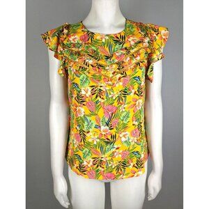 BELLA DREAMS - WOMEN'S YELLOW FLORAL PRINT TOP - SIZE S